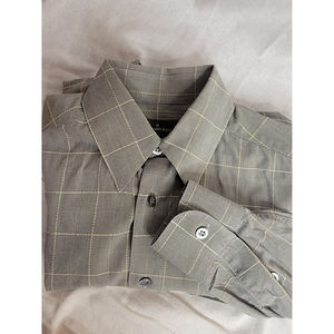 Ermenegildo Zegna Dress Shirt Cotton Grey Checkered S